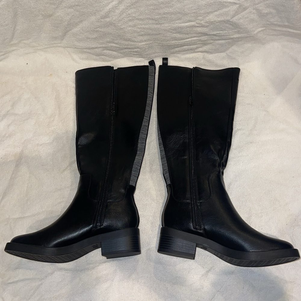 LIFE STRIDE Womens Black Blythe Round Toe Block Heel Zip-Up Boots Size 6